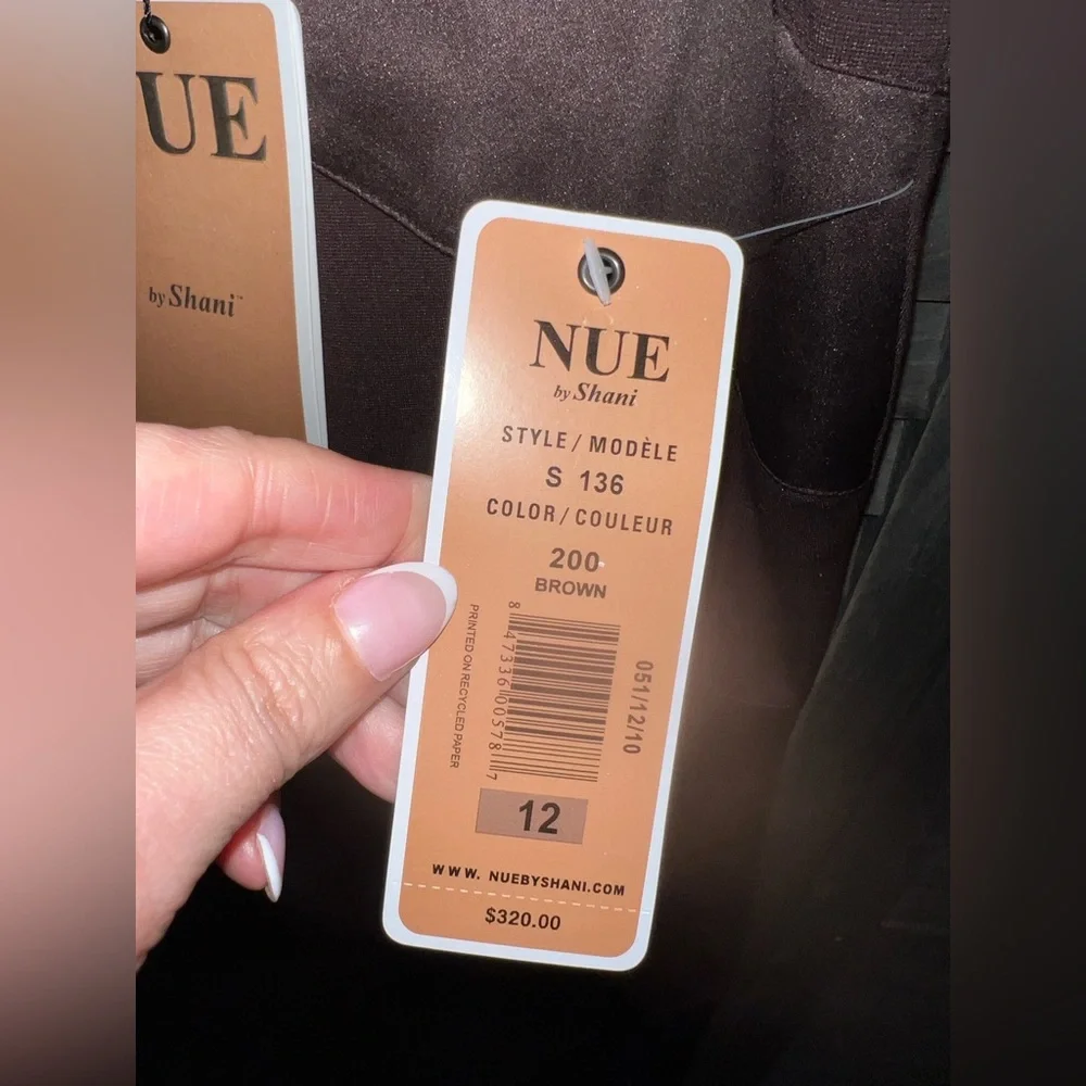 NWT NUE by Shani Black Midi Dress – Sleek Panel Sheath Cocktail Size 12 - Picture 5 of 6